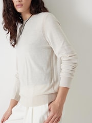 Hush Cream Fine Knit Wool Blend Jumper - Image 4 of 5