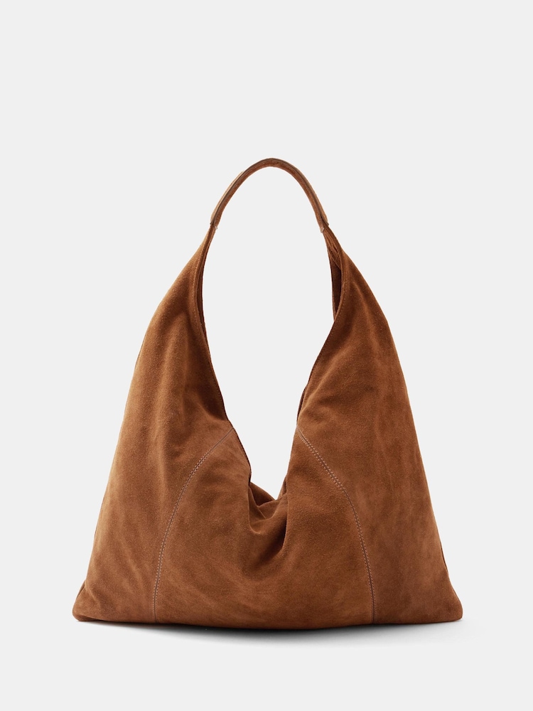 Hush Brown Light Suede Hobo Tote Bag - Image 1 of 5
