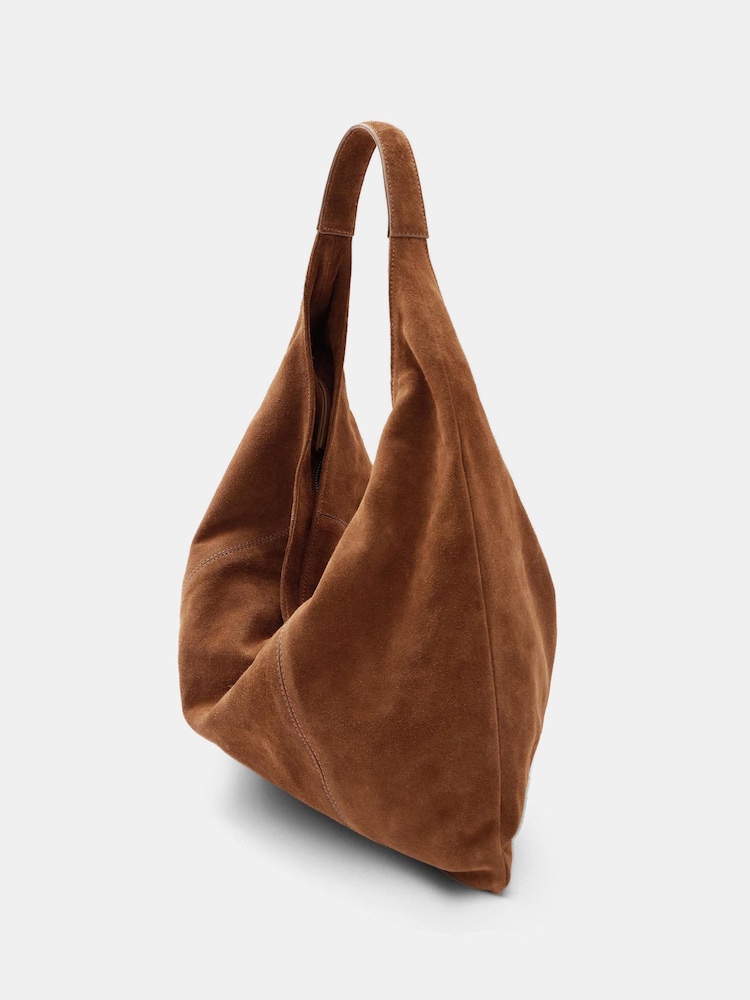 Hush Brown Light Suede Hobo Tote Bag - Image 2 of 5