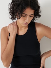 Hush Black High Neck Ribbed Vest - Image 4 of 5