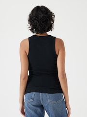 Hush Black High Neck Ribbed Vest - Image 5 of 5
