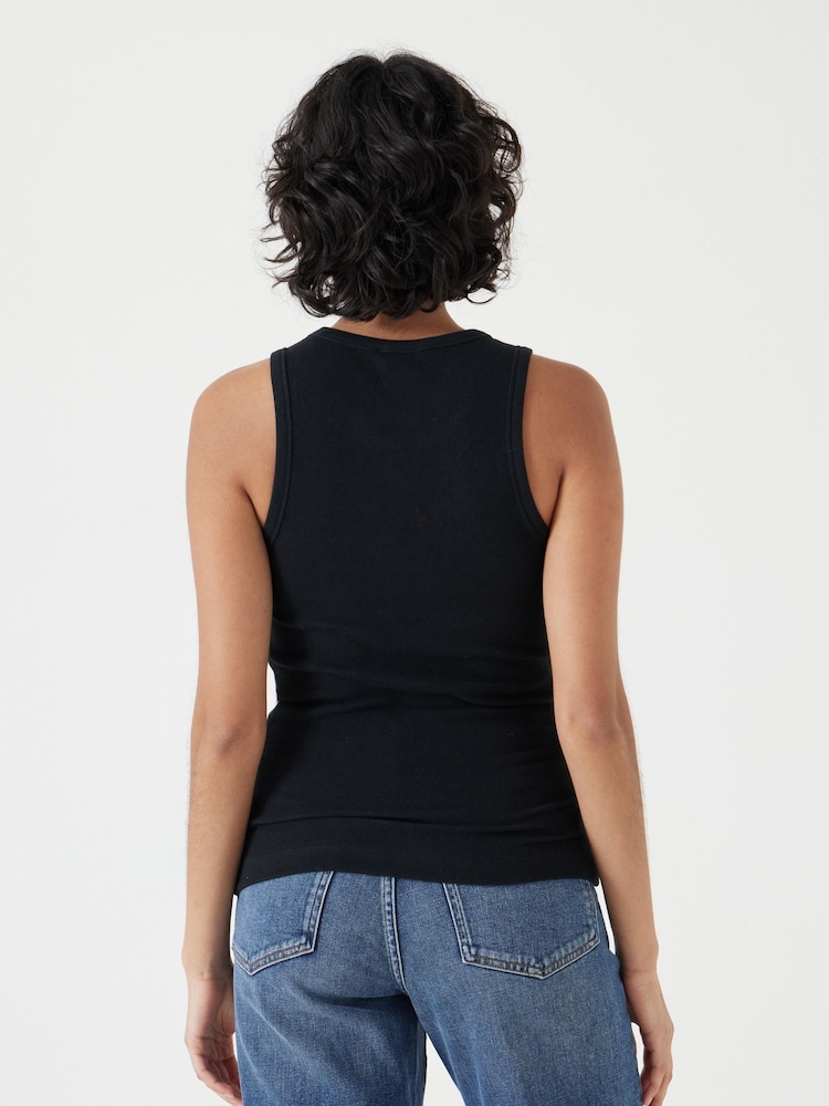 Hush Black High Neck Ribbed Vest - Image 5 of 5 Hush Black High Neck Ribbed Vest - Image 5 of 5