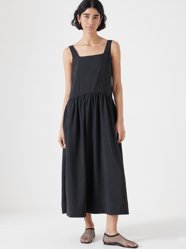 Hush Black Square Neckline Midi Ballerina Dress - Image 1 of 5
