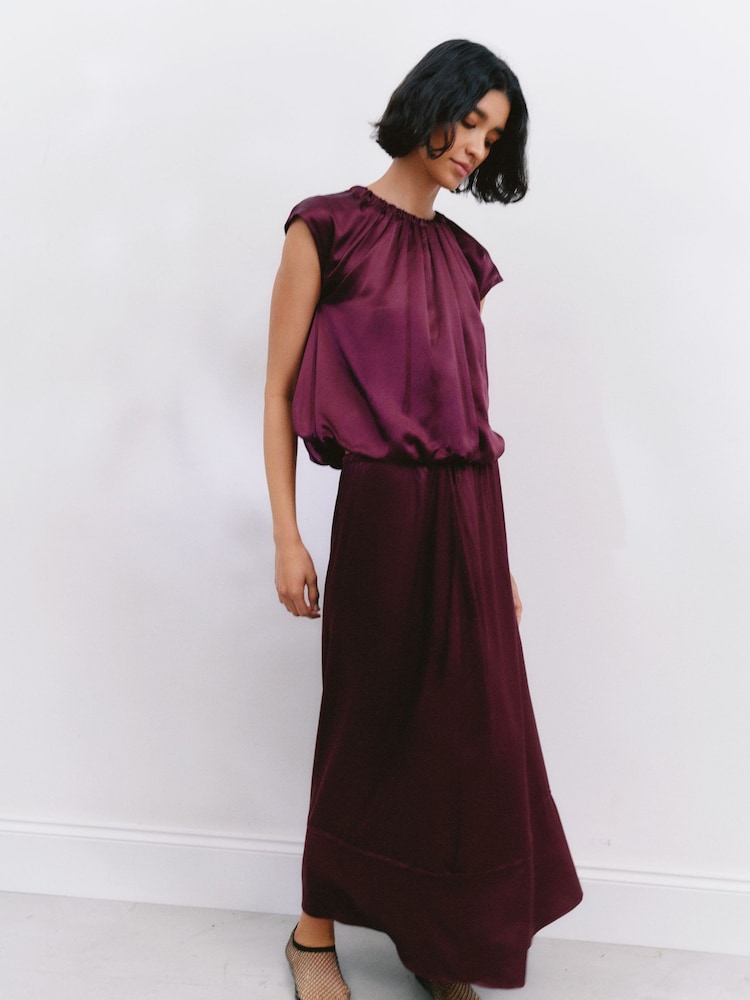 Marrón - Hush Satin Maxi Skirt - Imagen 1 de 6 Marrón - Hush Satin Maxi Skirt - Imagen 1 de 6