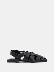 Hush Black Leather Caged Fisherman Sandals - Image 2 of 5