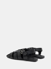 Hush Black Leather Caged Fisherman Sandals - Image 4 of 5