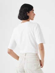 Hush White Reece V-Neck Drapey T-Shirt - Image 4 of 6
