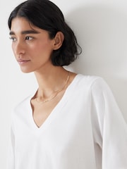 Hush White Reece V-Neck Drapey T-Shirt - Image 5 of 6
