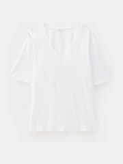 Hush White Reece V-Neck Drapey T-Shirt - Image 6 of 6