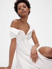 GapStudio White Poplin Maxi Shirt Dress - Image 4 of 7