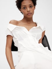 GapStudio White Poplin Maxi Shirt Dress - Image 5 of 7
