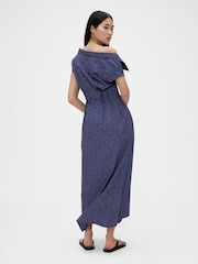 GapStudio Blue Dot Poplin Maxi Shirt Dress - Image 2 of 7