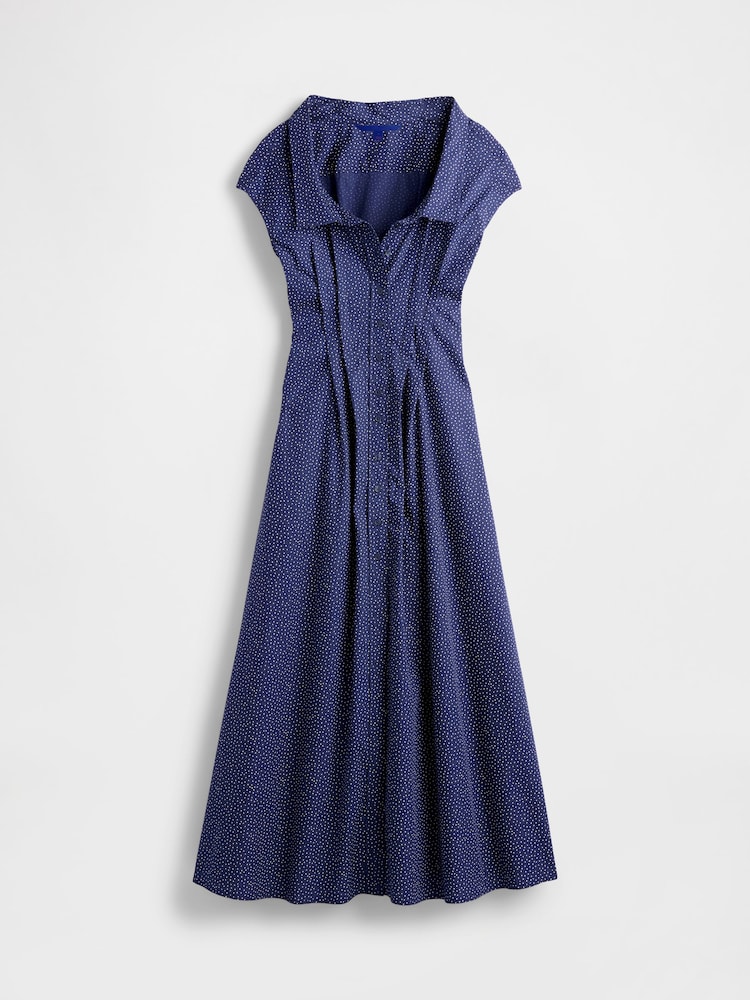 GapStudio Blue Dot Poplin Maxi Shirt Dress - Image 7 of 7