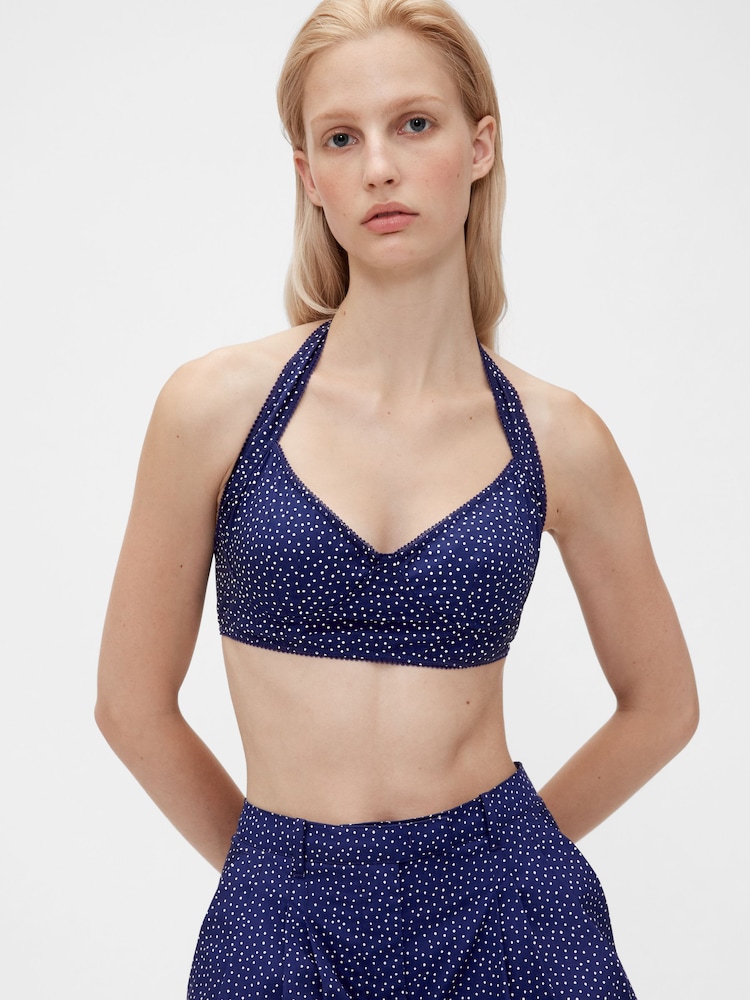 GapStudio Blue Dot Poplin Bralette - Image 1 of 7