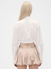 GapStudio White Poplin Cropped Shirt - Image 2 of 7