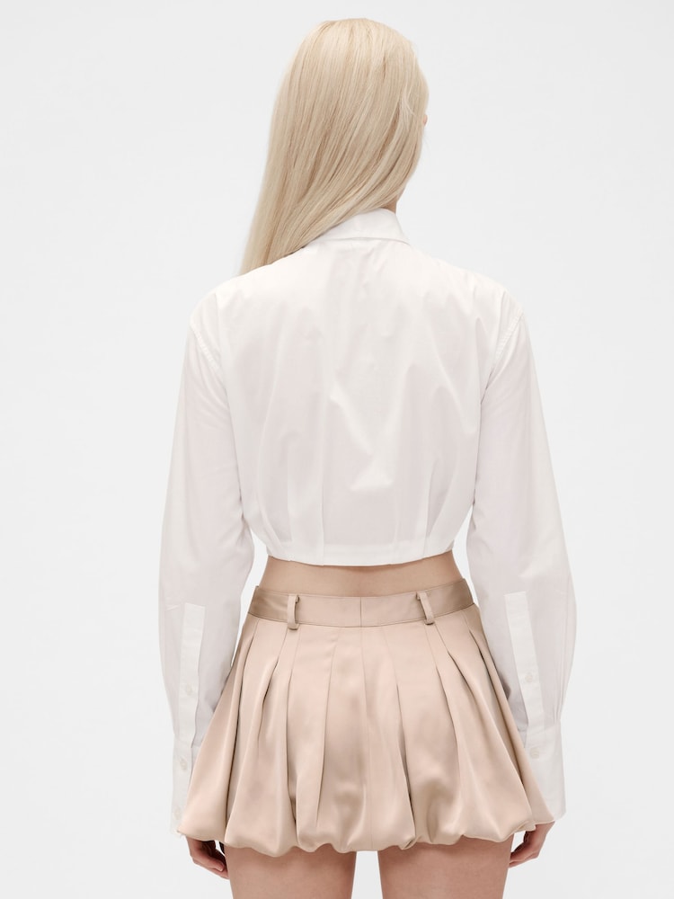 GapStudio White Poplin Cropped Shirt - Image 2 of 7