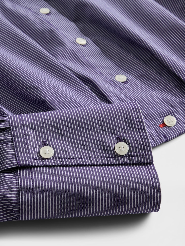 GapStudio Blue Stripe Poplin Cropped Shirt - Image 7 of 7