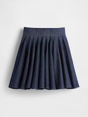 GapStudio Dark Wash Blue Pleated Denim Mini Skirt - Image 4 of 6