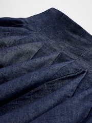 GapStudio Dark Wash Blue Pleated Denim Mini Skirt - Image 5 of 6