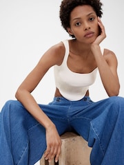GapStudio White Knit Corset Top - Image 4 of 7