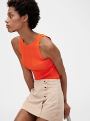 GapStudio Orange Rib Tank Top - Image 3 of 5