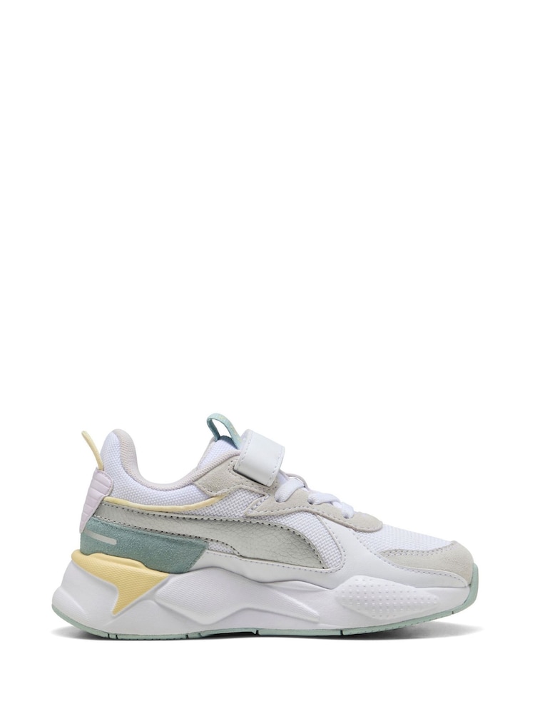 Puma White Girls RS-X Metallic Alternative Closure+ Sneakers - Image 1 of 6