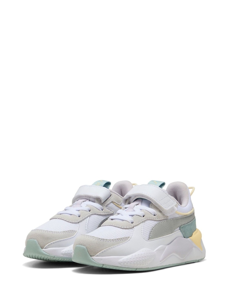 Puma White Girls RS-X Metallic Alternative Closure+ Sneakers - Image 3 of 6