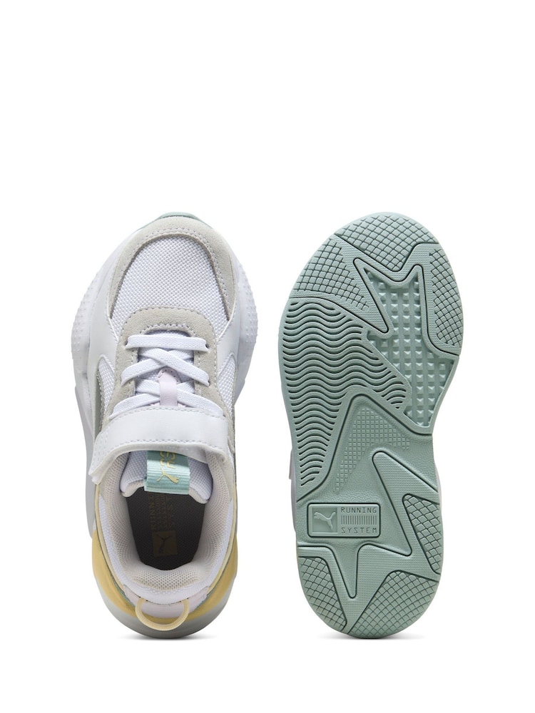 Puma White Girls RS-X Metallic Alternative Closure+ Sneakers - Image 5 of 6