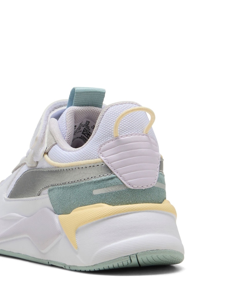 Puma White Girls RS-X Metallic Alternative Closure+ Sneakers - Image 6 of 6