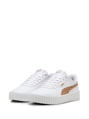 Puma White Kids Youth Carina 3.0 Animal Sneakers - Image 3 of 6