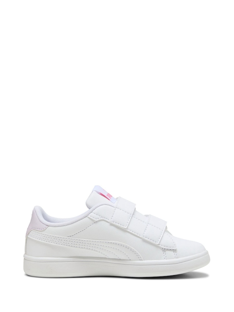 Puma White Kids Smash 3.0 Badges Sneakers - Image 1 of 6