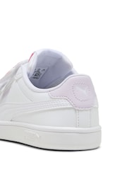 Puma White Kids Smash 3.0 Badges Sneakers - Image 6 of 6