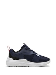 Puma Blue Kids Soft Wired 2 Sneakers - Image 1 of 6