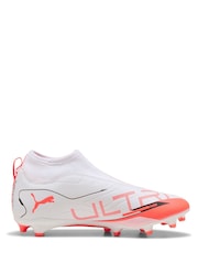 Puma White Boys ULTRA 5 MATCH+ FG/AG Laceless Football Boots - Image 1 of 6