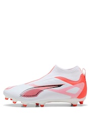 Puma White Boys ULTRA 5 MATCH+ FG/AG Laceless Football Boots - Image 2 of 6