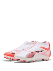 Puma White Boys ULTRA 5 MATCH+ FG/AG Laceless Football Boots - Image 3 of 6