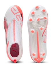Puma White Boys ULTRA 5 MATCH+ FG/AG Laceless Football Boots - Image 4 of 6