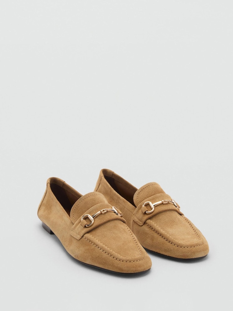 Mango Brown Buckle Suede Mules - Image 2 of 4 Mango Brown Buckle Suede Mules - Image 2 of 4