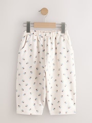 Ecru White Ditsy Floral Barrel Trousers (3mths-7yrs) - Image 1 of 4