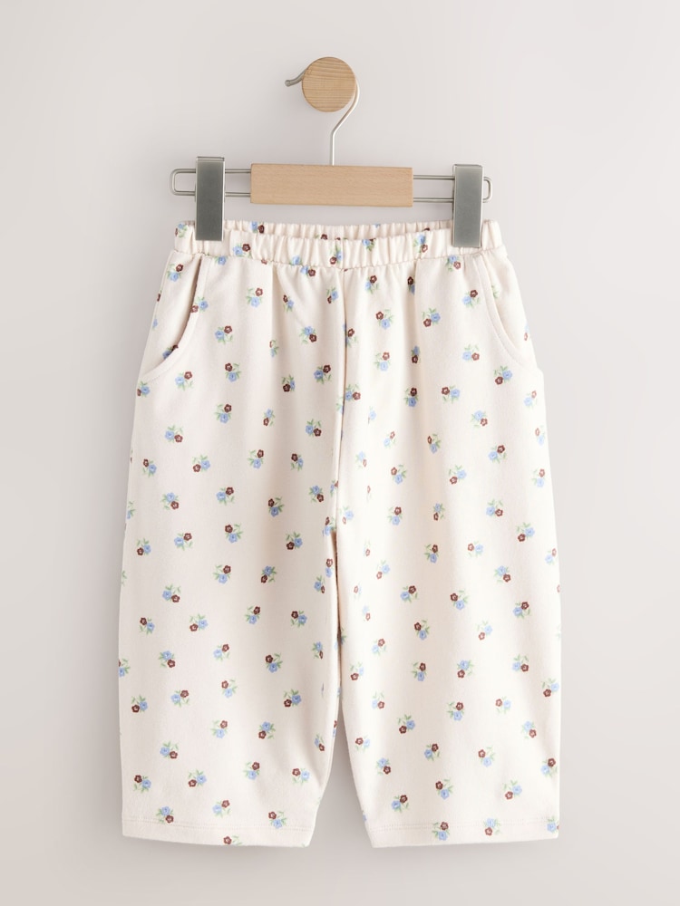 Ecru White Ditsy Floral Barrel Trousers (3mths-7yrs) - Image 1 of 4
