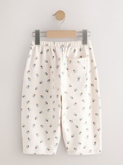 Ecru White Ditsy Floral Barrel Trousers (3mths-7yrs) - Image 2 of 4
