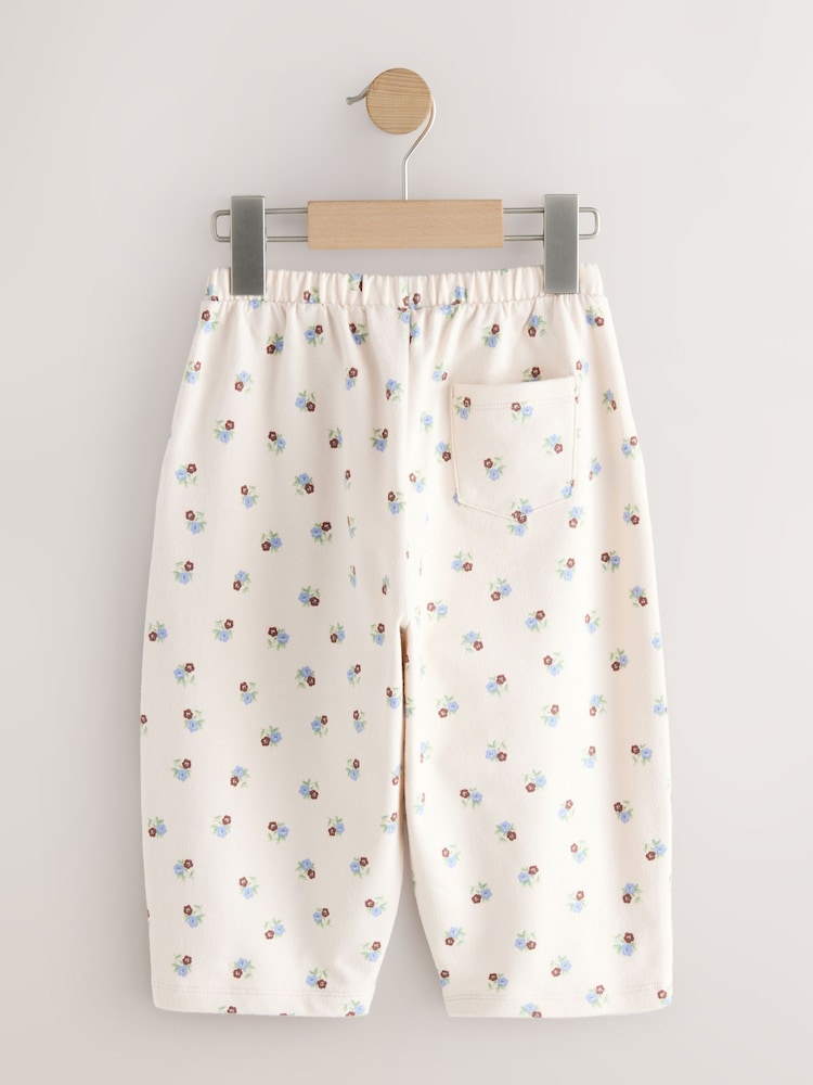 Ecru White Ditsy Floral Barrel Trousers (3mths-7yrs) - Image 2 of 4