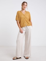 Simply Be Yellow Collared Crochet Cardigan - Image 4 of 4