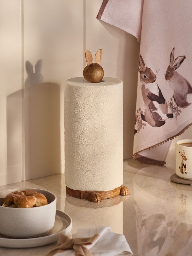 Natural Bunny Wood Kitchen Roll Holder - Image 1 of 5