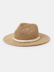 Accessorize Natural Chain Trim Fedora Hat - Image 1 of 2