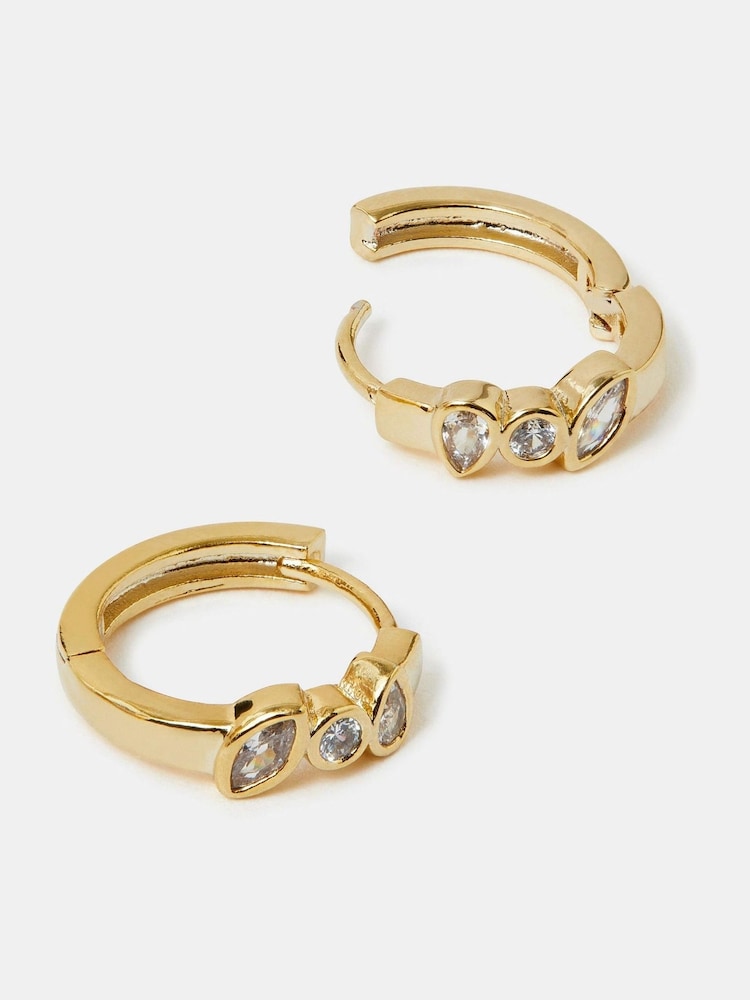 Accessorize 14ct hruškasti svetleči okrogli uhani - Slika 1 iz 2