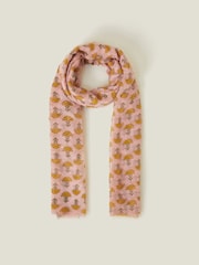Accessorize Pink Lightweight Floral Block Print Scarf - Image 1 of 2