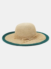 Accessorize Natural Shell Beaded Floppy Hat - Image 2 of 4