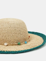 Accessorize Natural Shell Beaded Floppy Hat - Image 3 of 4