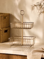 Gold Antique Hertford 2 tier Fruit Basket - Image 2 of 6